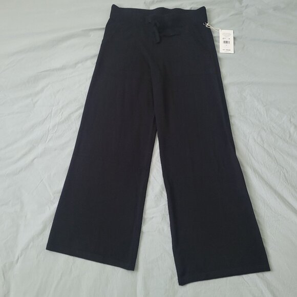 NEW SPLENDID Supersoft Crop Wide Leg Pant Black Size S